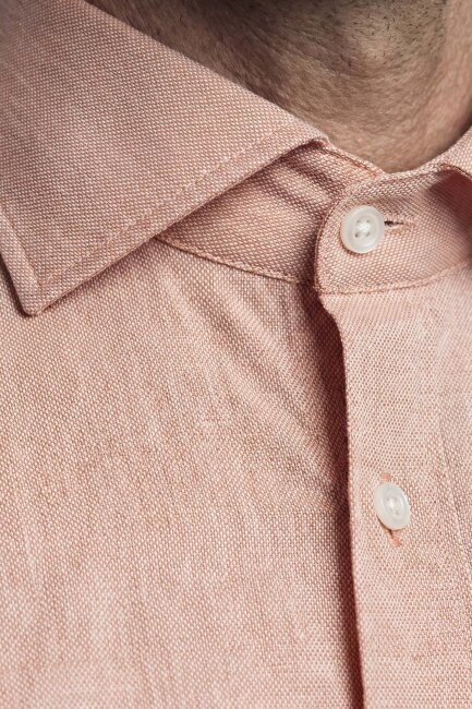 Erkek Regular Fit Pamuk Cepsiz Turuncu Gömlek - 3