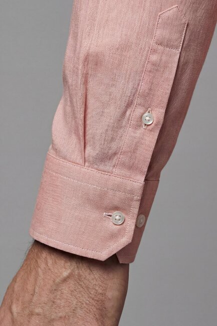 Erkek Regular Fit Pamuk Cepsiz Turuncu Gömlek - 4