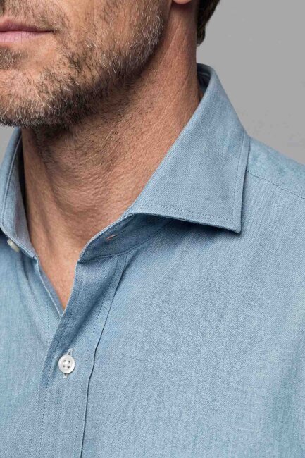 Erkek Regular Fit Pamuk Cepsiz Yeşil Gömlek - 3