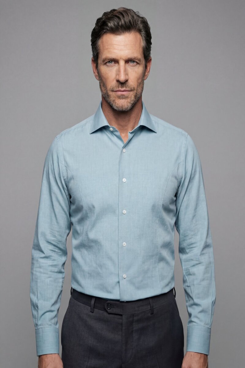 Erkek Regular Fit Pamuk Cepsiz Yeşil Gömlek - 1