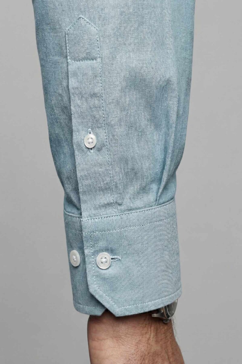 Erkek Regular Fit Pamuk Cepsiz Yeşil Gömlek - 5