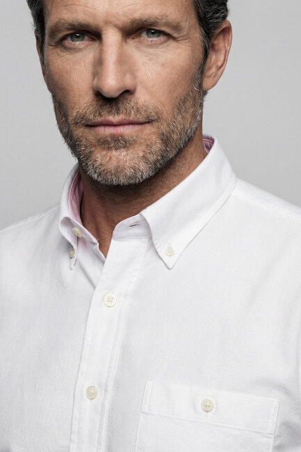 Erkek Regular Fit Uzun Kol Beyaz Gömlek - 4