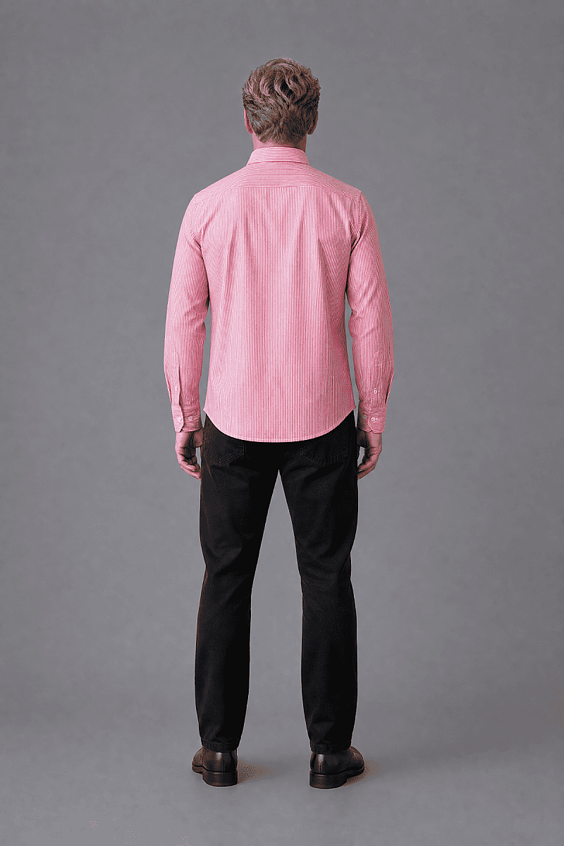 Pembe Regular Fit Cotton Linen Long Shawl Collar Shirt (1)
