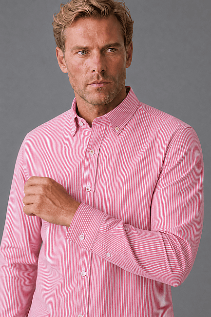 Pembe Regular Fit Cotton Linen Long Shawl Collar Shirt (2)