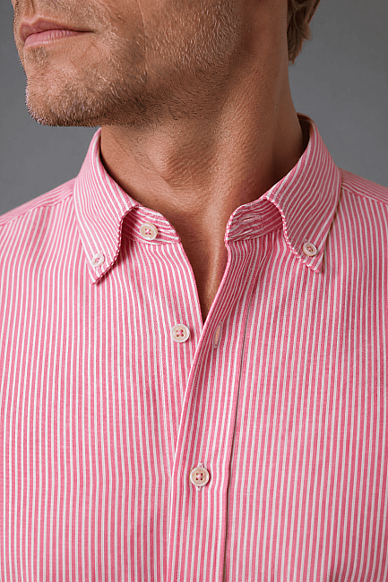 Pembe Regular Fit Cotton Linen Long Shawl Collar Shirt (3)