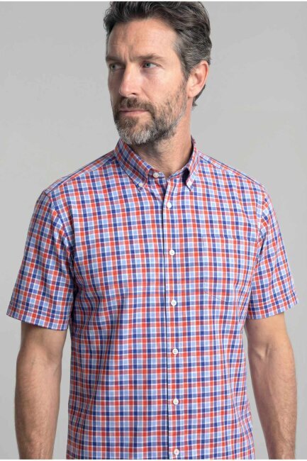 Erkek Regular Fit Uzun Kol Paşa Yaka T Cep Pamuk Turuncu Gömlek - 4