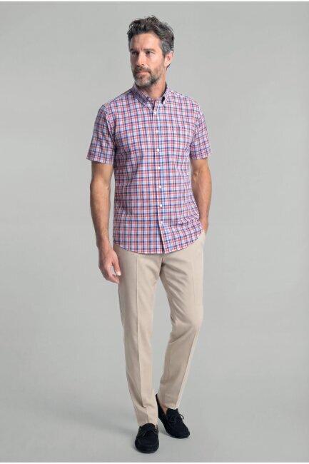 Erkek Regular Fit Uzun Kol Paşa Yaka T Cep Pamuk Turuncu Gömlek - 3