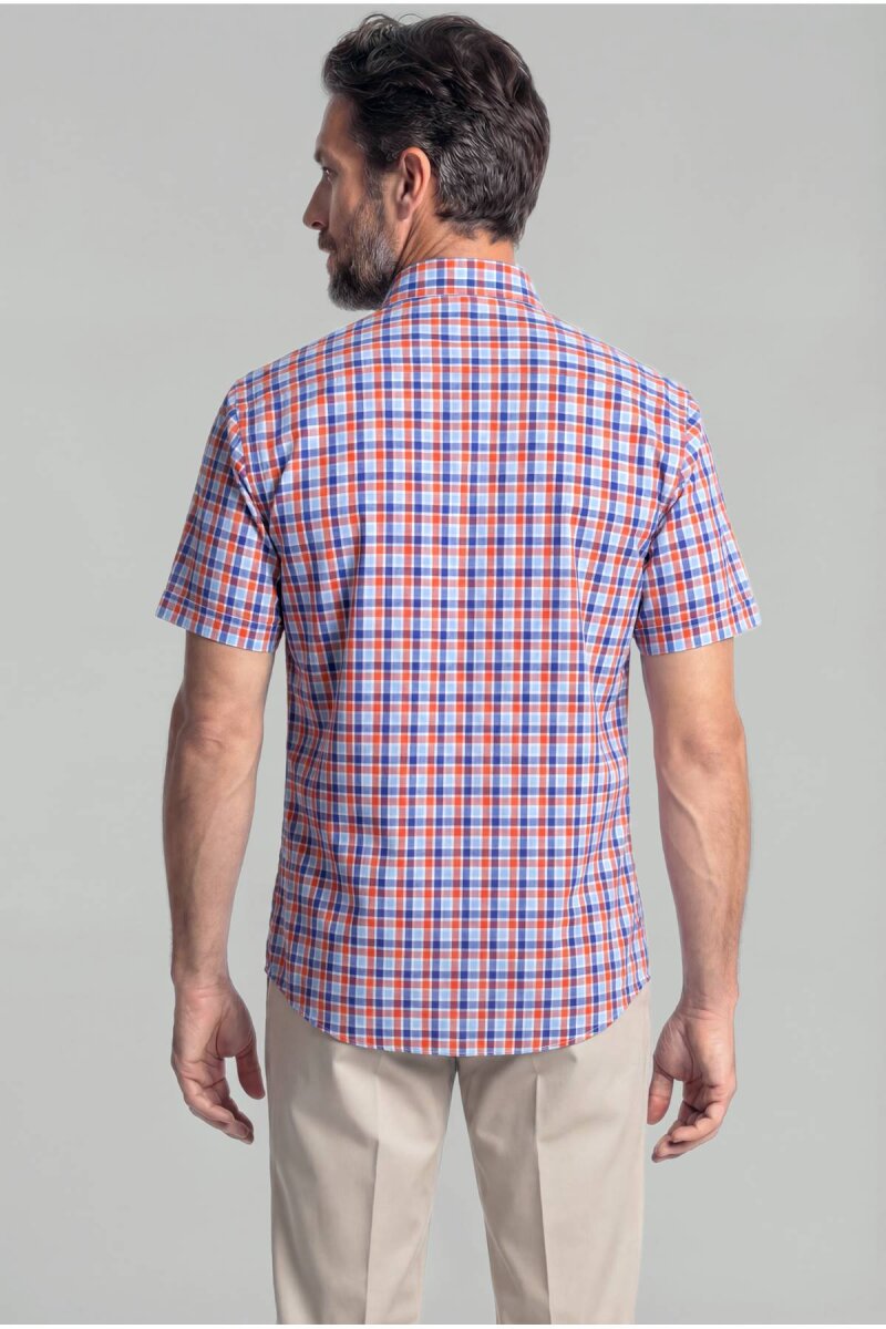 Erkek Regular Fit Uzun Kol Paşa Yaka T Cep Pamuk Turuncu Gömlek - 2