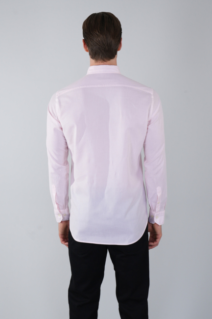 Erkek Regular Fit Uzun Kol Pembe Gömlek (1)