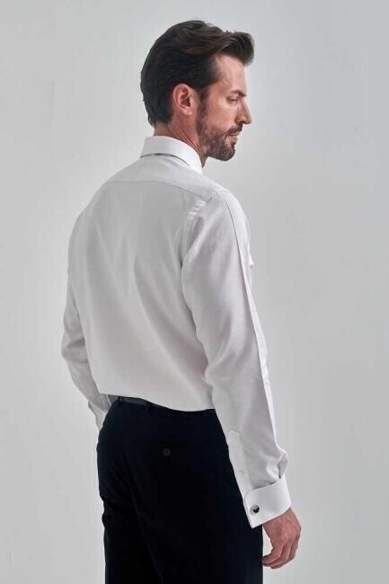 Erkek Regular Fit Uzun Kollu Klasik Gömlek Beyaz - 2