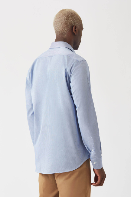 Regular Fit Mavi Klasik Erkek Gömlek (1)