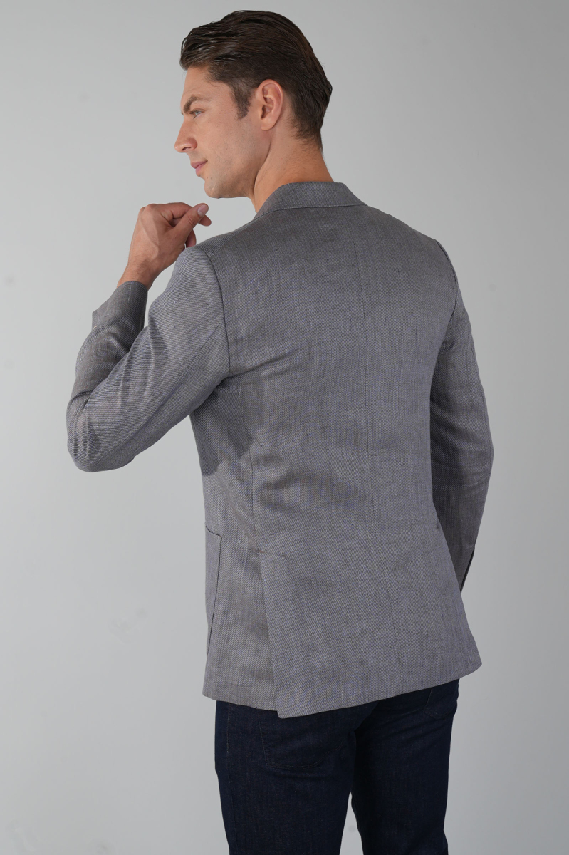 Erkek Regular Fit Yün Ceket Mavi (1)