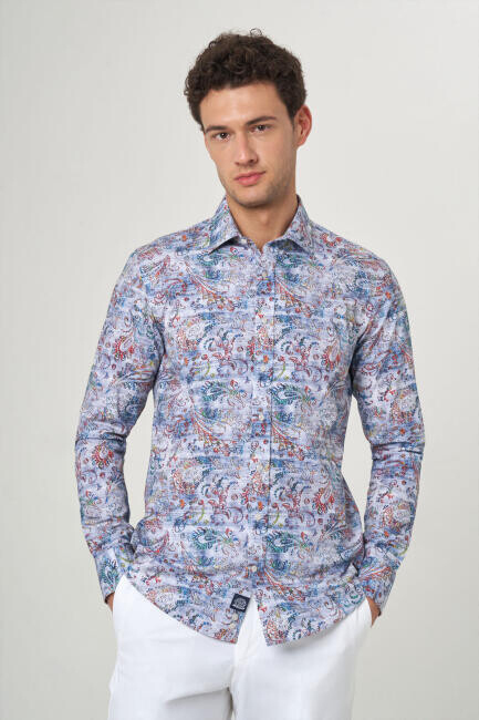 Slim Fit Oranj Sport Men's Shirt