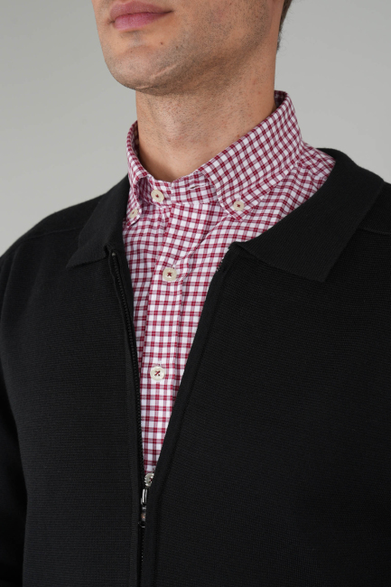 Erkek Siyah Fermuarlı Hırka - 3