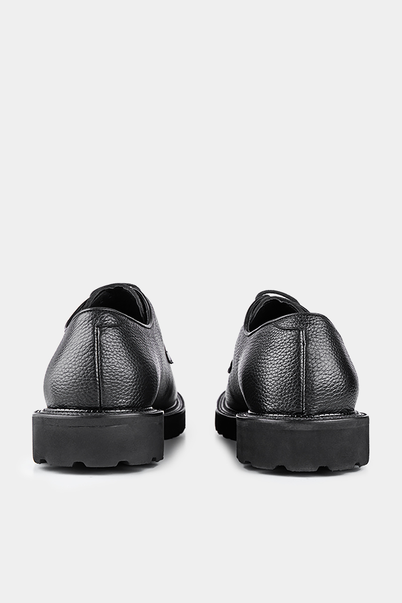 Erkek Siyah Kalın Taban Klasik Ayakkabı - 3