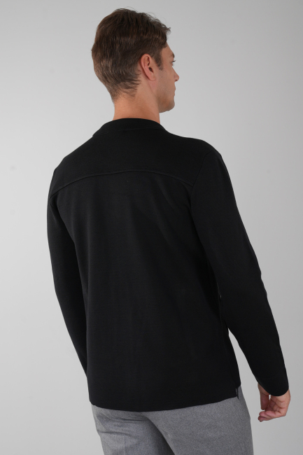 Erkek Siyah Yün Akrilik Hırka (1)