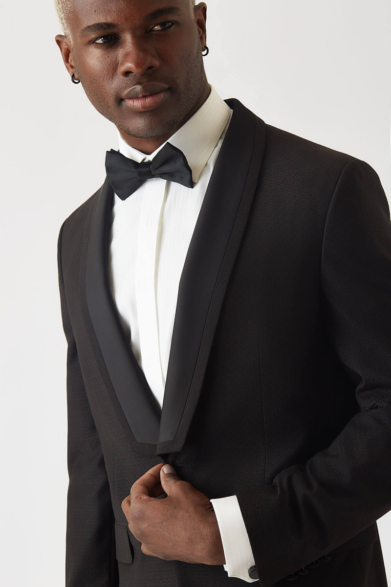 Erkek Slim Fit Siyah Smokin Takım - 3