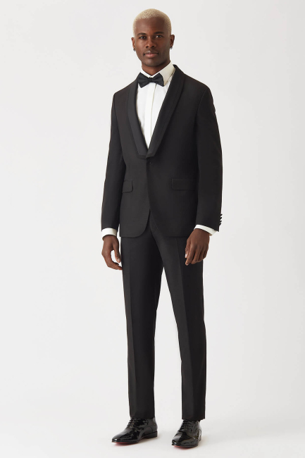 Erkek Slim Fit Siyah Smokin Takım - 4