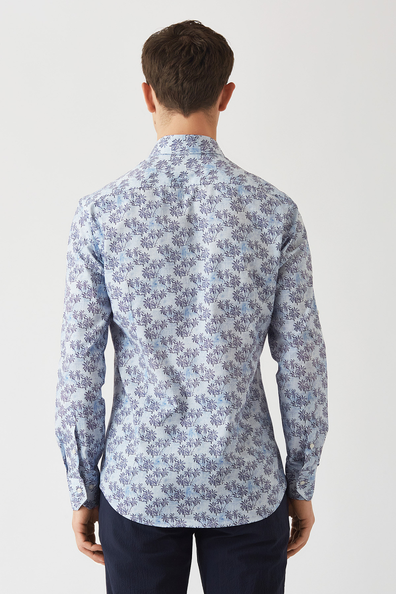 Slim Fit Blue Sport Men's Shirt (1)