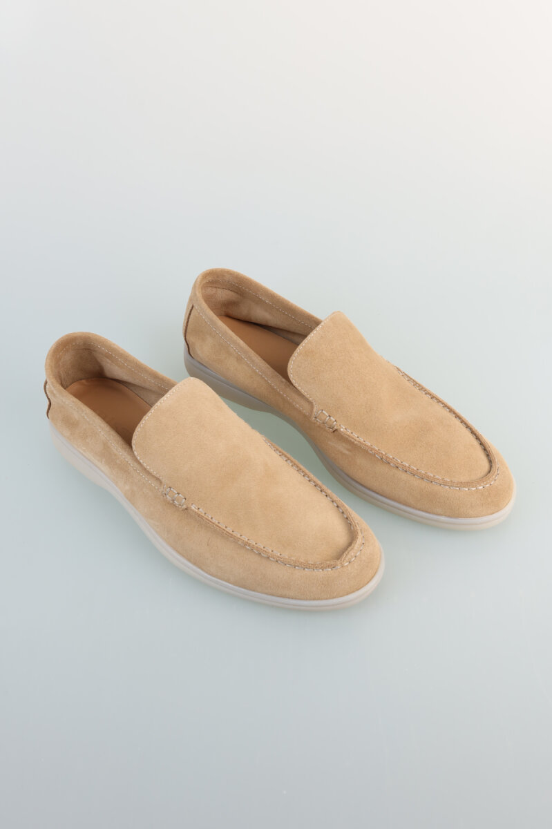 Erkek Süet Loafer Bej Ayakkabı - 1