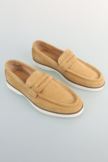 Erkek Süet Loafer Camel Ayakkabı 