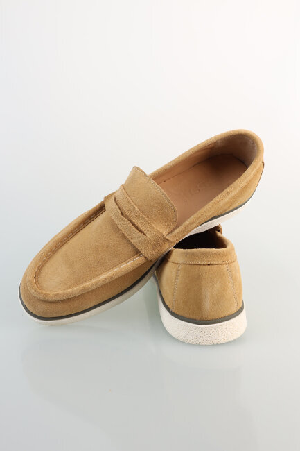 Erkek Süet Loafer Camel Ayakkabı - 4
