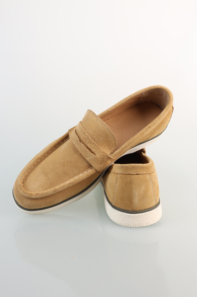 Erkek Süet Loafer Camel Ayakkabı - 4