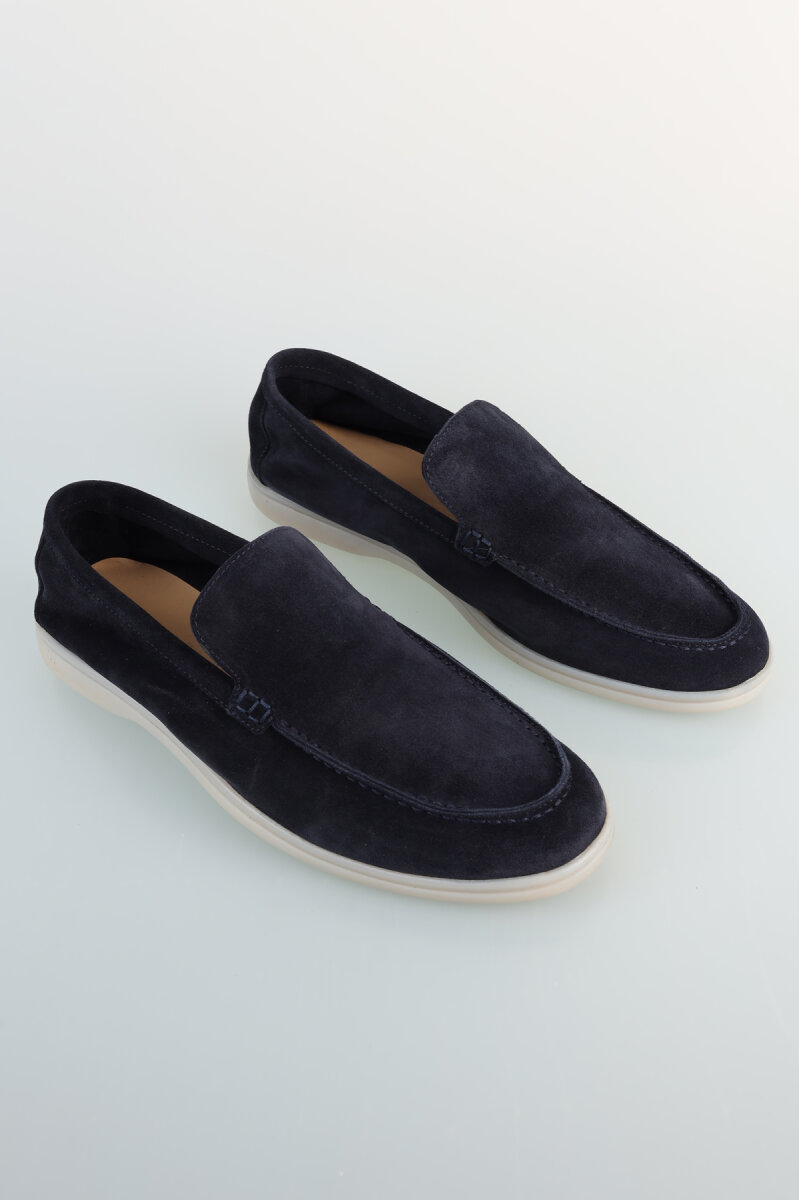 Erkek Süet Loafer Lacivert Ayakkabı - 1