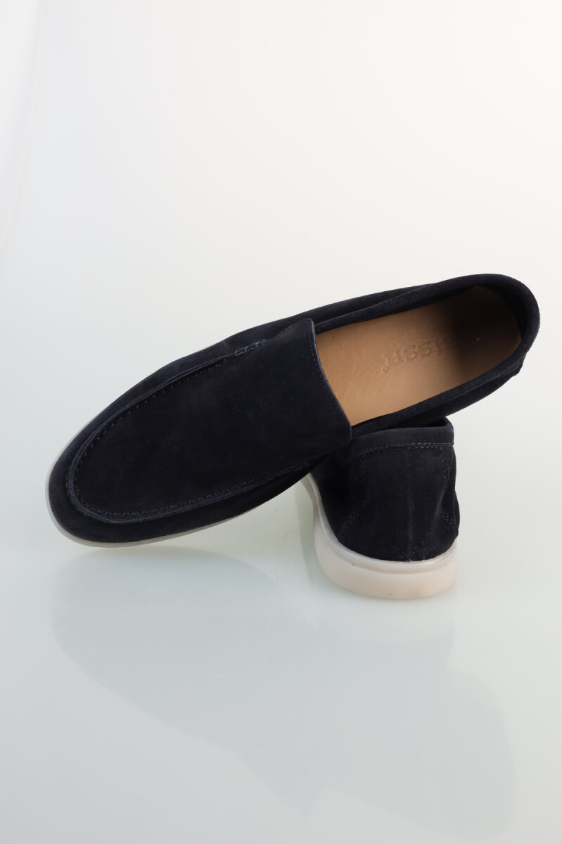 Erkek Süet Loafer Lacivert Ayakkabı - 3