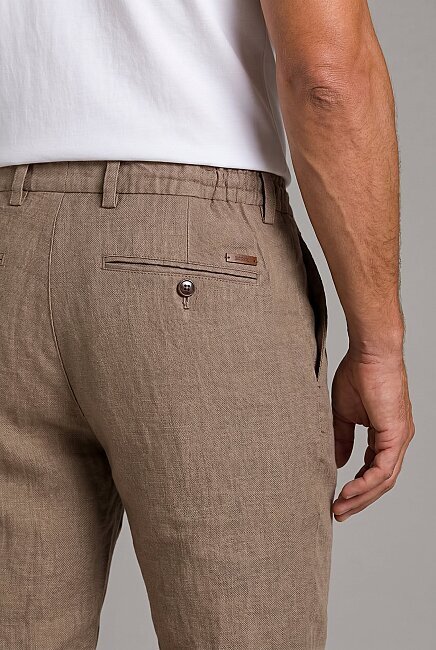 Vizon Keten Bağcıklı Lastikli Spor Pantolon - 3