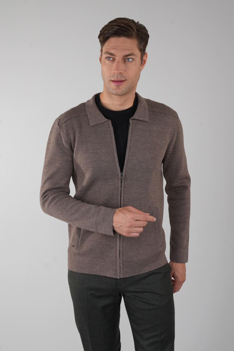 Erkek Vizon Yün Akrilik Hırka (1)