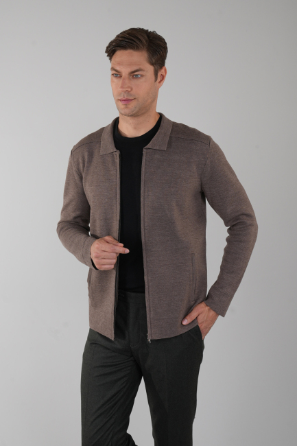 Erkek Vizon Yün Akrilik Hırka