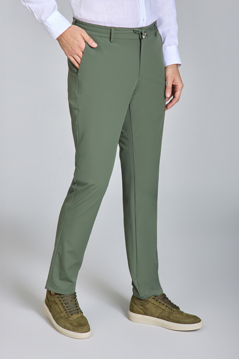 Erkek Yeşil Jogger Cepli Lastikli Rahat Spor Pantolon