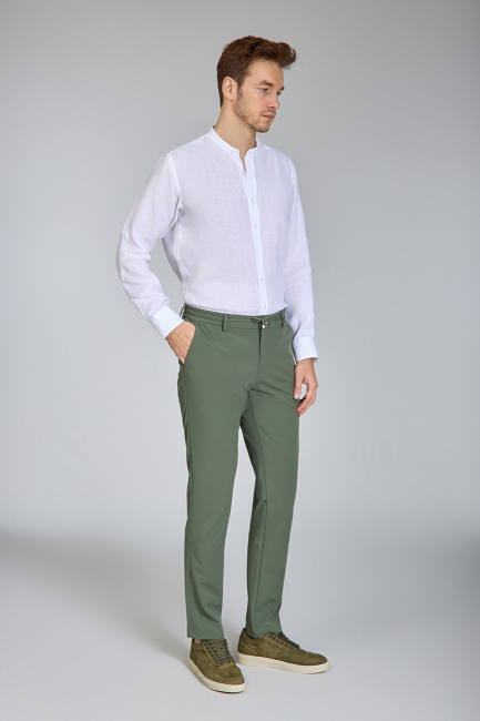 Erkek Yeşil Jogger Cepli Lastikli Rahat Spor Pantolon - 5