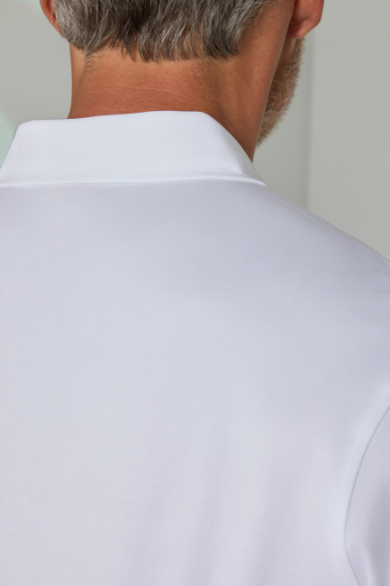 Fermuarlı Polo Yaka Beyaz Erkek Tshirt - 6