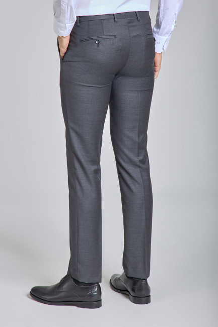 Füme Yün Dokuma Klasik Erkek Pantolon - 2