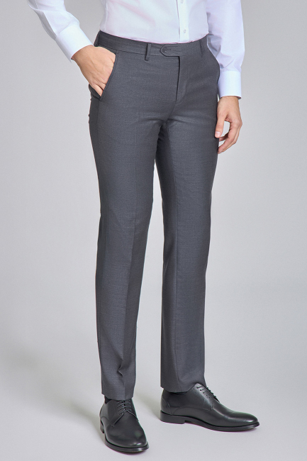 Füme Yün Dokuma Klasik Erkek Pantolon - 1