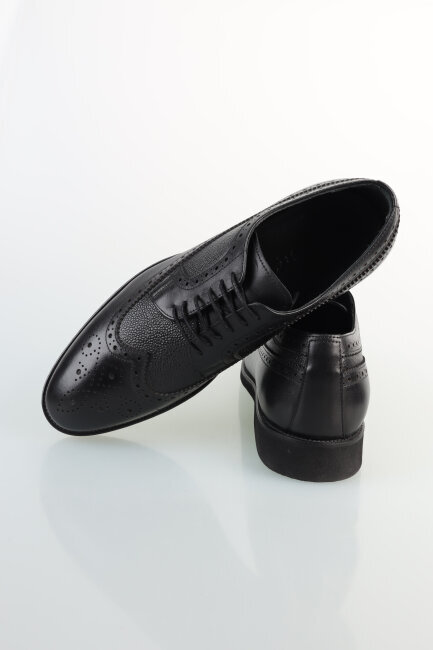 Gerçek Deri Dikişli Siyah Erkek Ayakkabısı - 4