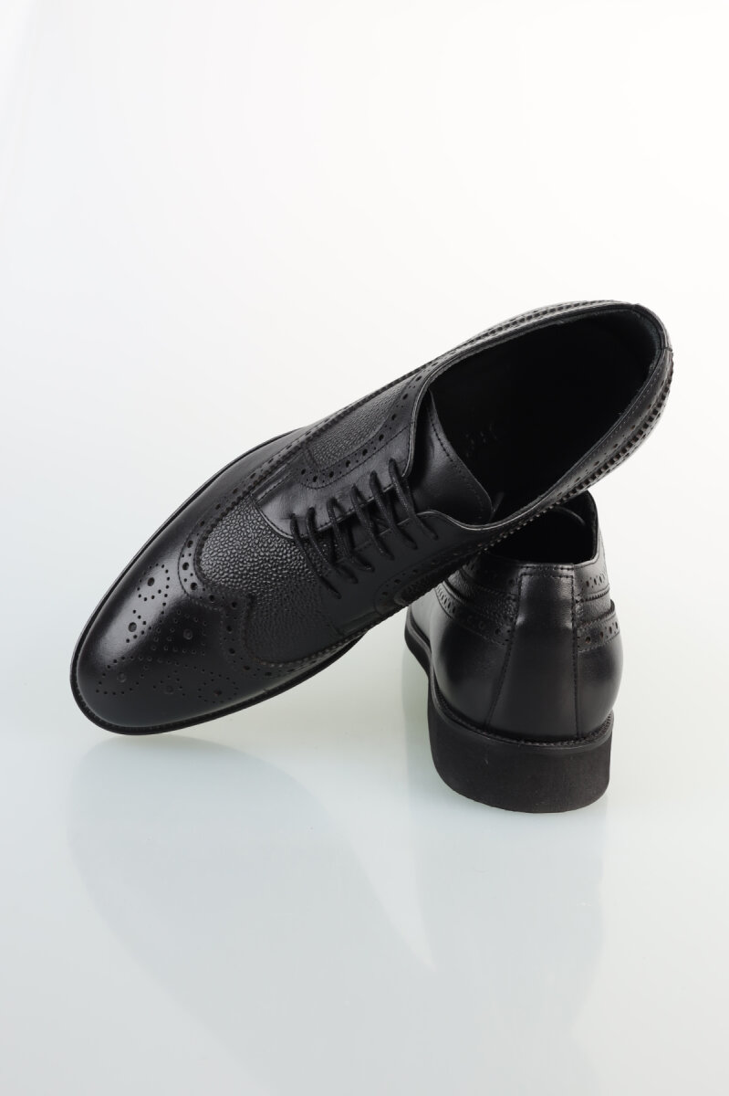 Gerçek Deri Dikişli Siyah Erkek Ayakkabısı - 4