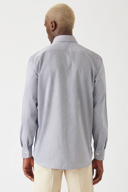 Lacivert Klasik Regular Fit Erkek Gömlek - 2