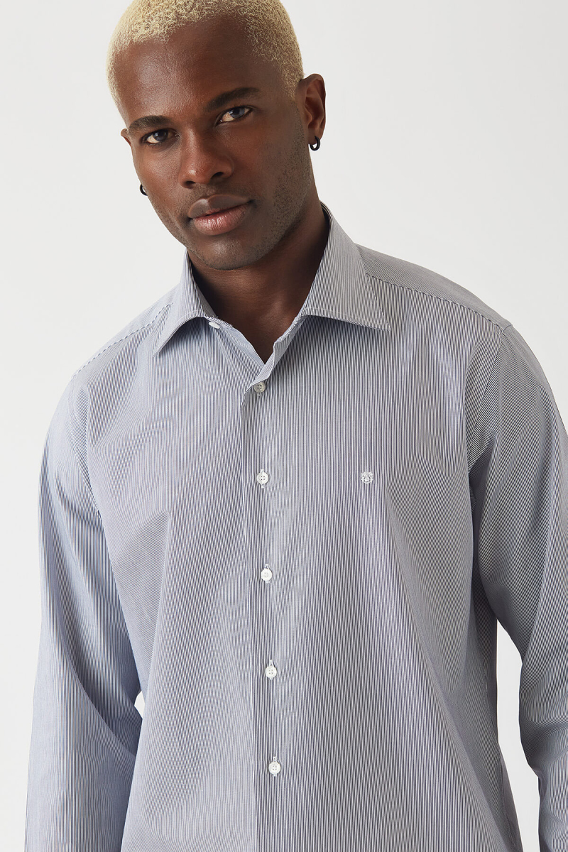 Lacivert Klasik Regular Fit Erkek Gömlek - 3