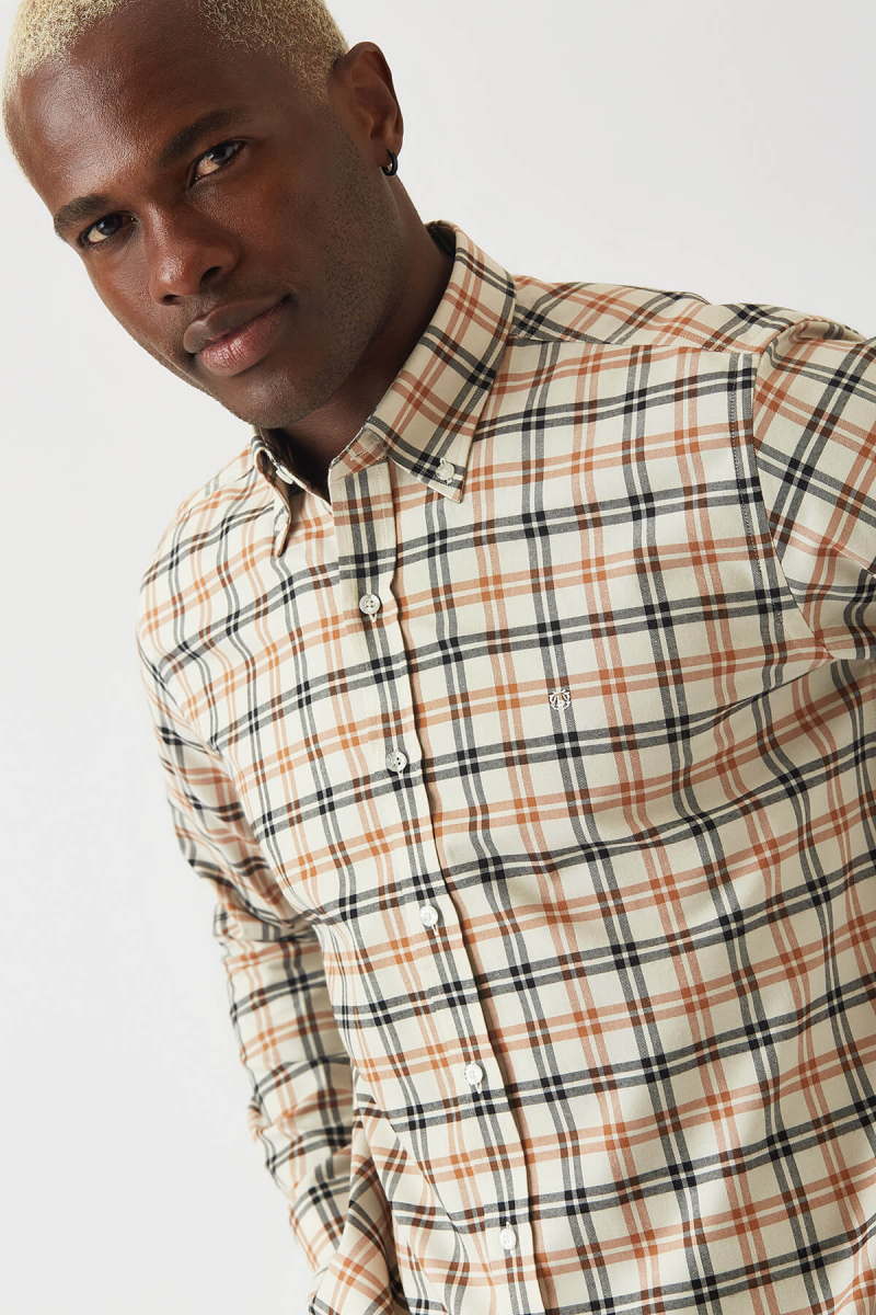 Regular Fit Kahve Uzun Kollu Spor Erkek Gömlek - 3