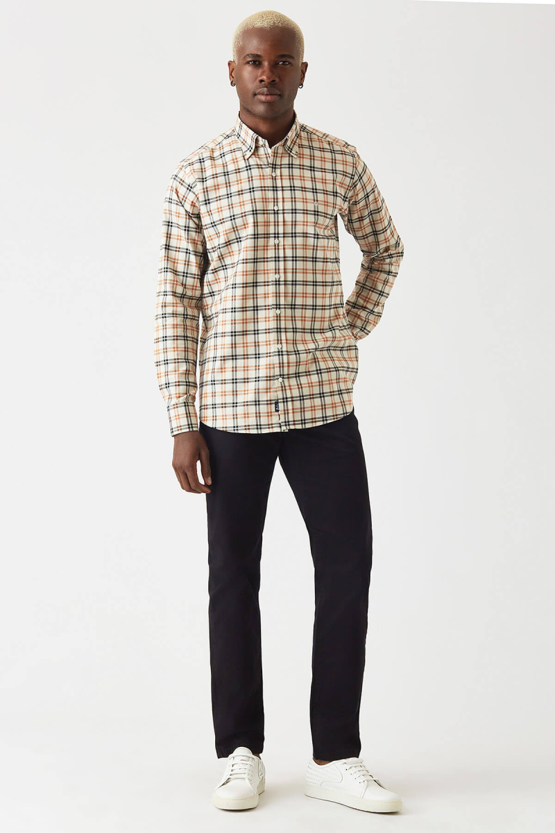 Regular Fit Kahve Uzun Kollu Spor Erkek Gömlek - 4