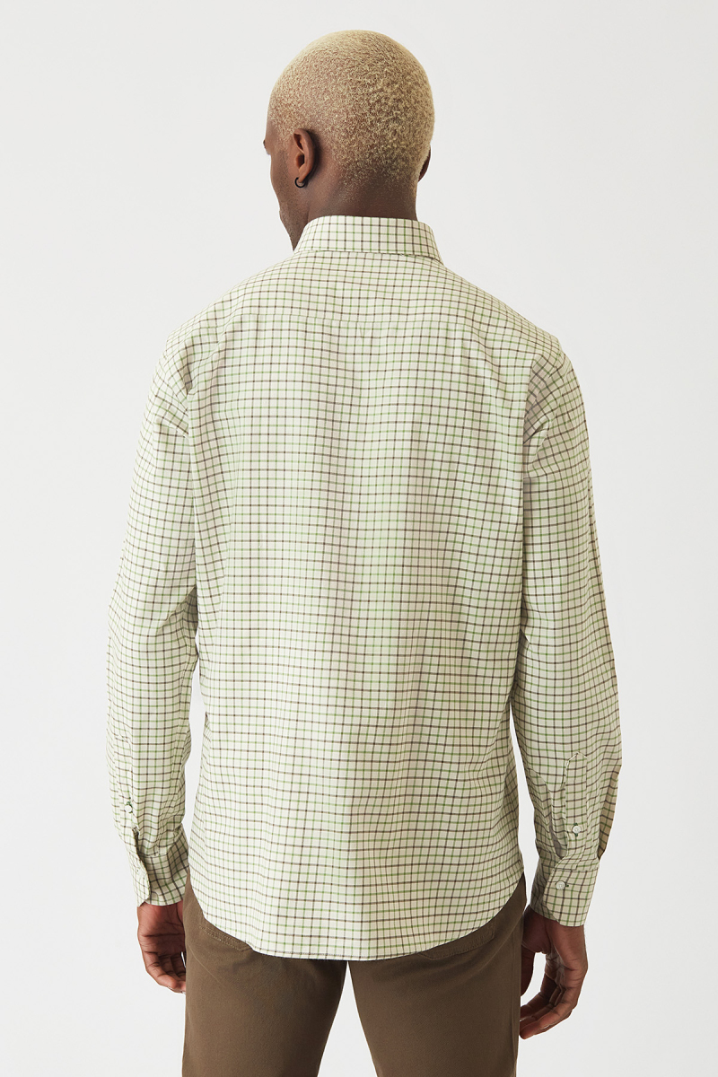 Regular Fit Yeşil Paşa Yaka Spor Erkek Gömlek - 2