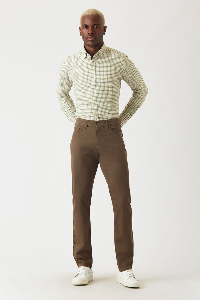 Regular Fit Yeşil Paşa Yaka Spor Erkek Gömlek - 4