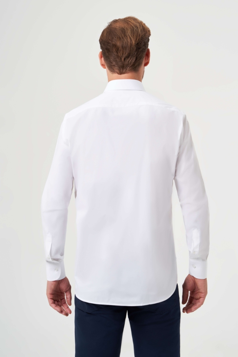 Regular Fit Klasik Beyaz Erkek Gömlek - 2