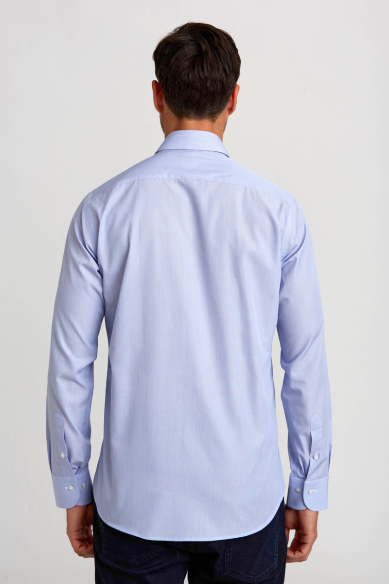 Regular Fit Açık Mavi Basic Klasik Erkek Gömlek - 2