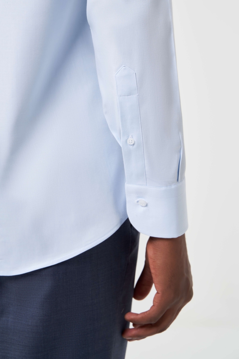 Regular Fit Açık Mavi Basic Klasik Erkek Gömlek - 4