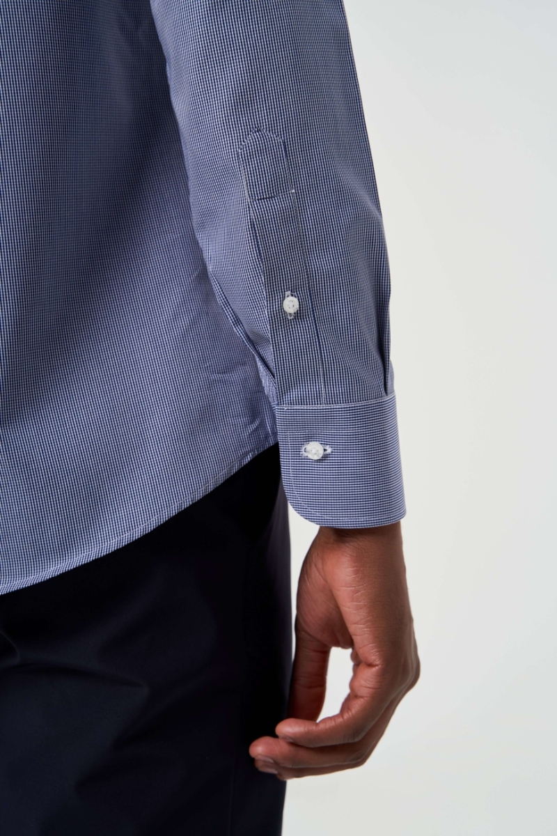 Regular Fit Lacivert Spor Basic Erkek Gömlek - 4