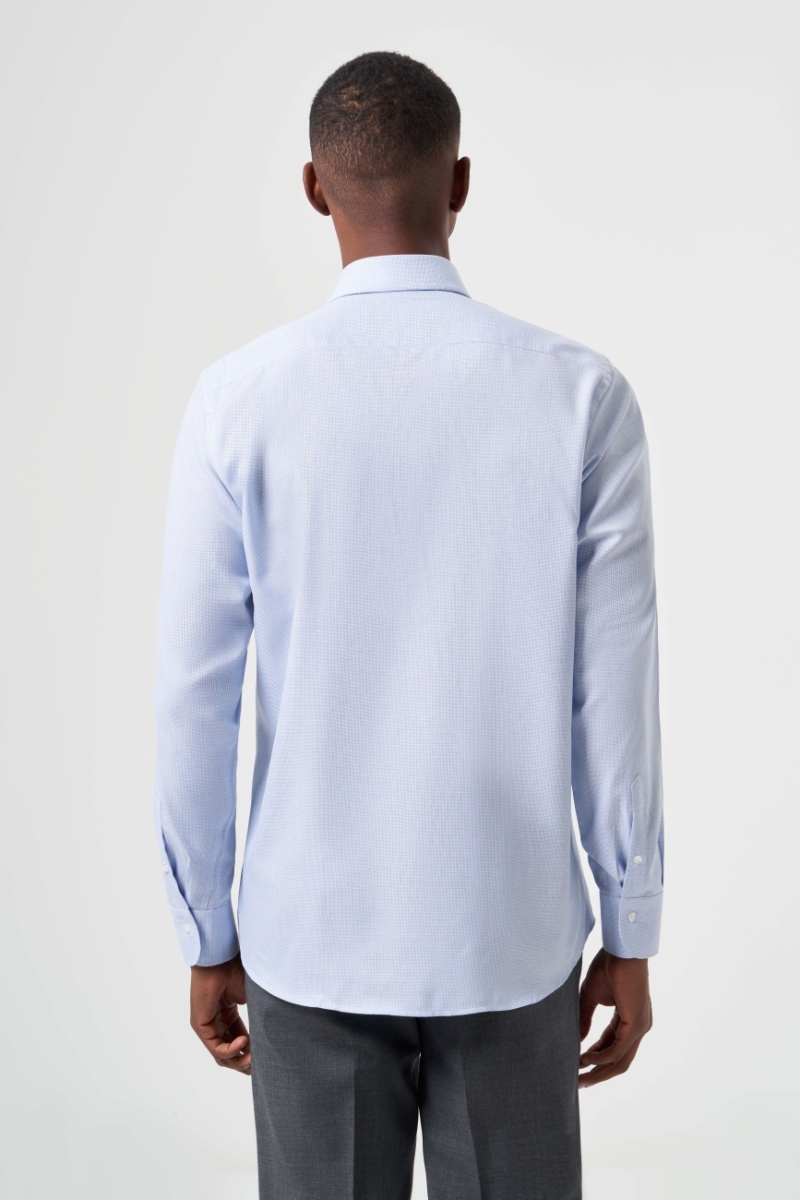 Regular Fit Klasik Mavi Basic Erkek Gömlek - 2